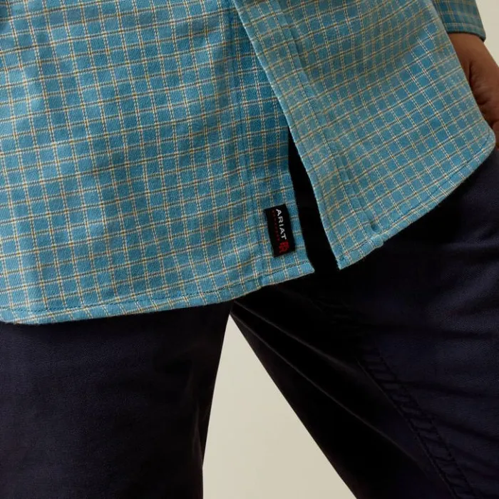 Ariat Button Down Shirts Men FR Edwards Snap Work Shirt Storm Blue Ariat Button Down Shirts Men FR Edwards Snap Work Shirt Storm Blue