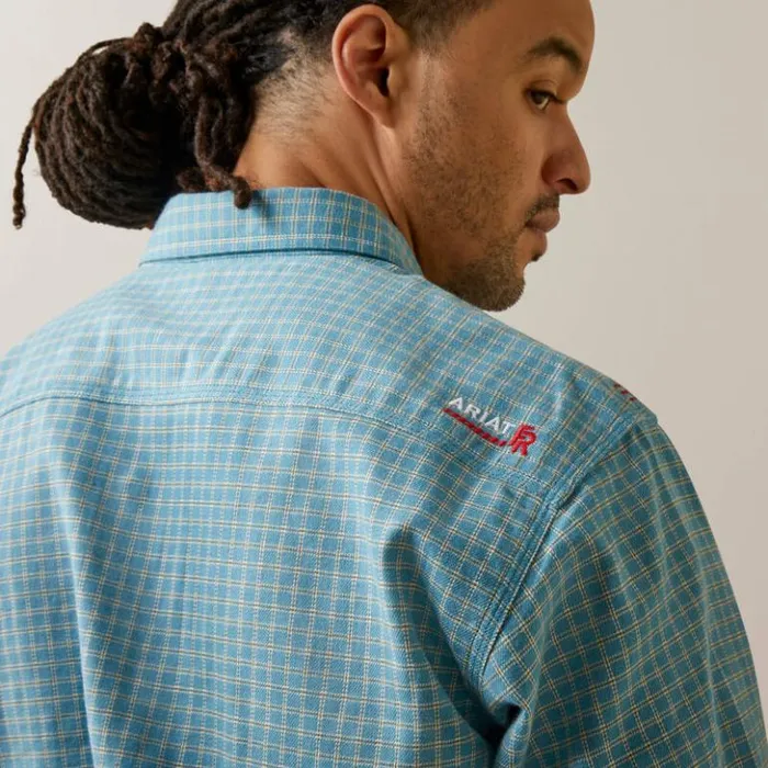 Ariat Button Down Shirts Men FR Edwards Snap Work Shirt Storm Blue Ariat Button Down Shirts Men FR Edwards Snap Work Shirt Storm Blue