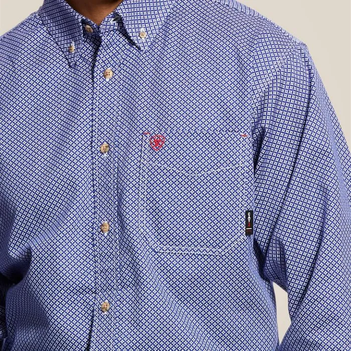 Ariat Button Down Shirts Men FR Liberty Work Shirt Cobalt Ariat Button Down Shirts Men FR Liberty Work Shirt Cobalt