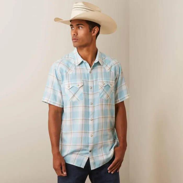 Ariat Button Down Shirts Men Halbertson Retro Fit Shirt Aquatic