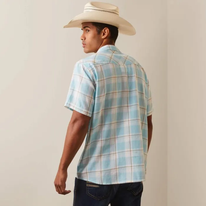 Ariat Button Down Shirts Men Halbertson Retro Fit Shirt Aquatic Ariat Button Down Shirts Men Halbertson Retro Fit Shirt Aquatic