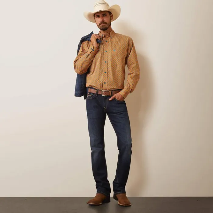 Ariat Button Down Shirts Men Kilian Fitted Shirt Jasper Stone Ariat Button Down Shirts Men Kilian Fitted Shirt Jasper Stone