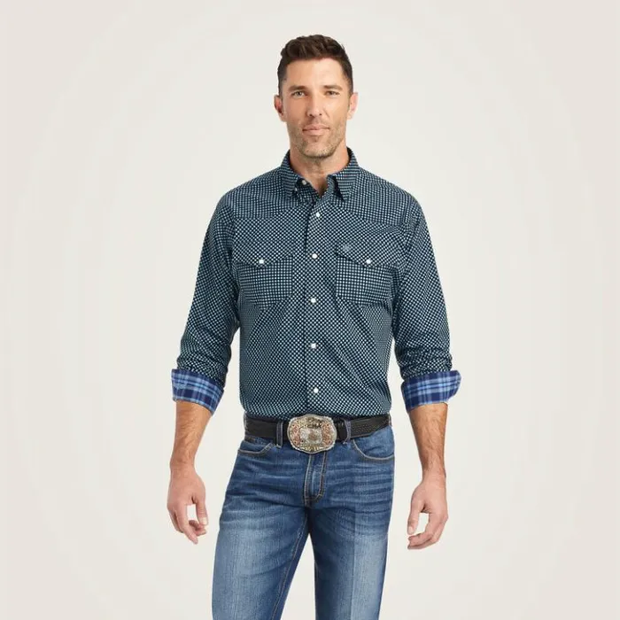 Ariat Button Down Shirts Men Relentless Sensational Stretch Classic Fit Snap Shirt Black