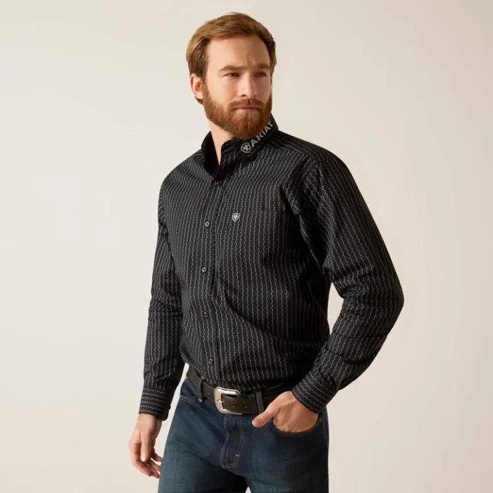 Ariat Button Down Shirts Men Team Woodson Fitted Shirt Black