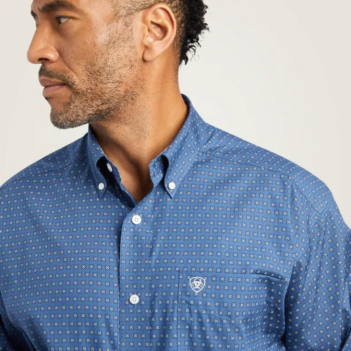 Ariat Button Down Shirts Men Wrinkle Free Eaden Classic Fit Shirt True Navy Ariat Button Down Shirts Men Wrinkle Free Eaden Classic Fit Shirt True Navy
