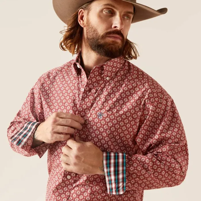 Ariat Button Down Shirts Men Wrinkle Free Gideon Classic Fit Shirt Gardenia Ariat Button Down Shirts Men Wrinkle Free Gideon Classic Fit Shirt Gardenia