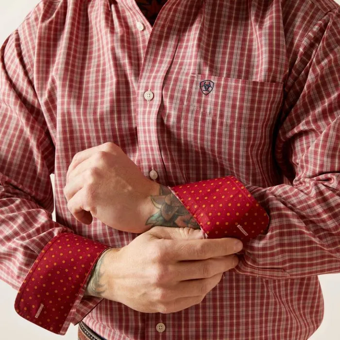 Ariat Button Down Shirts Men Wrinkle Free Kairo Classic Fit Shirt Biking Red Ariat Button Down Shirts Men Wrinkle Free Kairo Classic Fit Shirt Biking Red