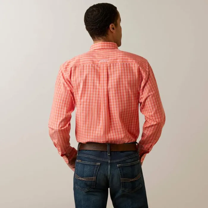 Ariat Button Down Shirts Men Wrinkle Free Winston Fitted Shirt Flame Coral Ariat Button Down Shirts Men Wrinkle Free Winston Fitted Shirt Flame Coral