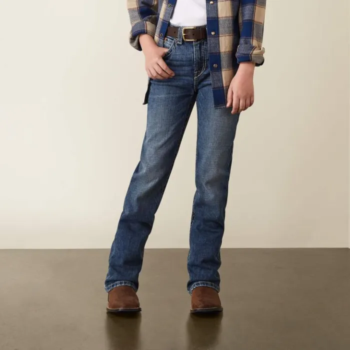 Ariat Denim Kids B4 Relaxed Graysill Boot Cut Jean Nelson