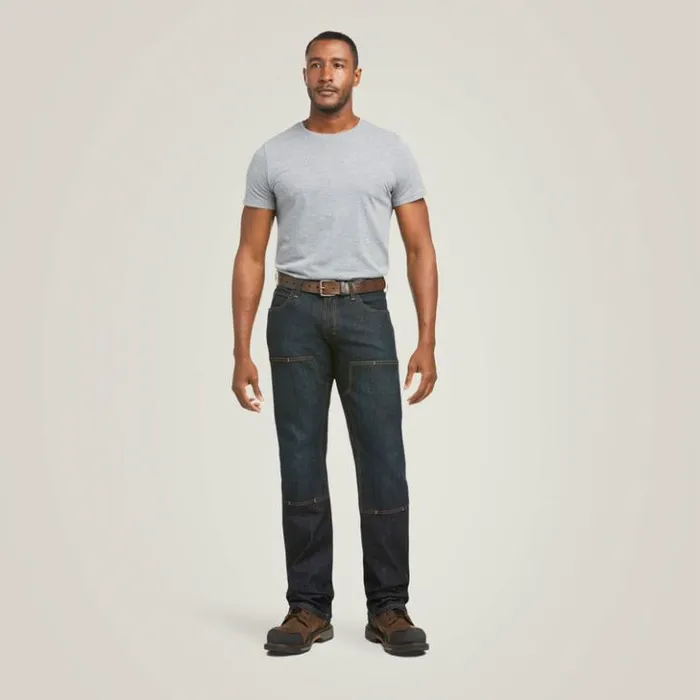 Ariat Denim Men Rebar M5 Straight DuraStretch Basic Double Front Stackable Straight Leg Jean Blackstone Ariat Denim Men Rebar M5 Straight DuraStretch Basic Double Front Stackable Straight Leg Jean Blackstone