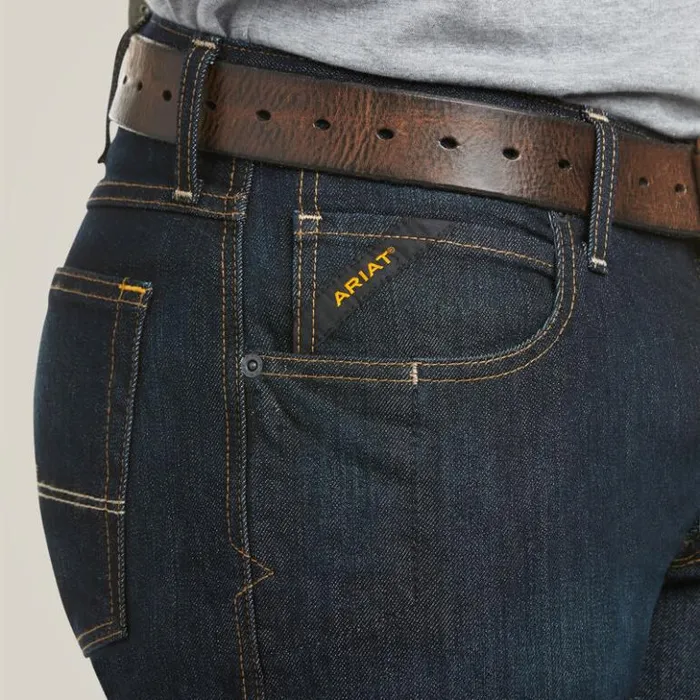 Ariat Denim Men Rebar M5 Straight DuraStretch Basic Double Front Stackable Straight Leg Jean Blackstone Ariat Denim Men Rebar M5 Straight DuraStretch Basic Double Front Stackable Straight Leg Jean Blackstone