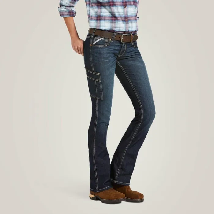 Ariat Denim Women Rebar DuraStretch Riveter Boot Cut Jean Hallow