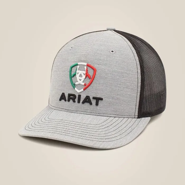 Ariat Hats and Caps Men Mexico Flag Shield Cap Gray