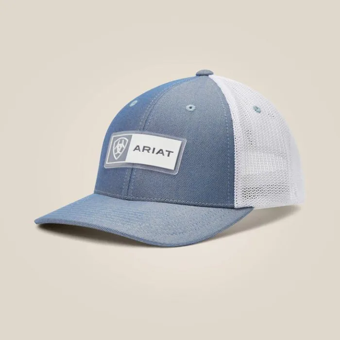 Ariat Hats and Caps Men Rectangle Logo Patch Cap Light Blue