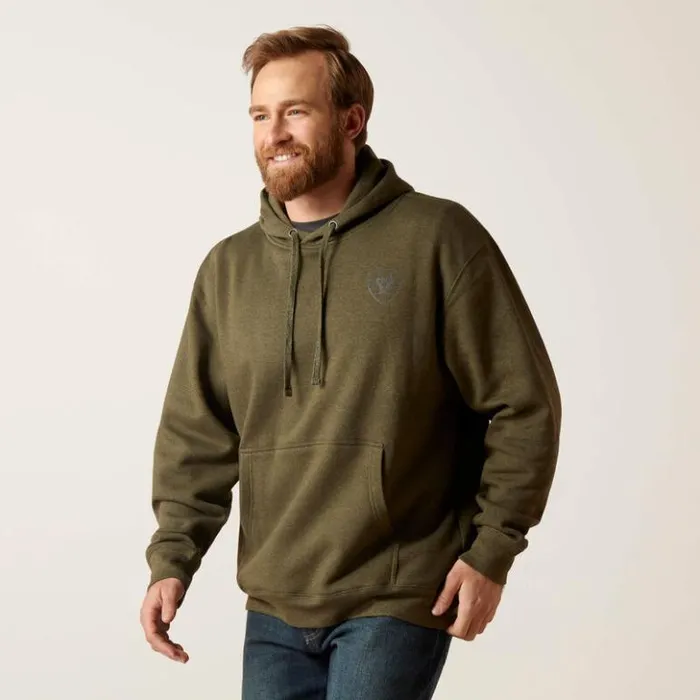 Ariat Sweatshirts and Hoodies Men Faded Hoodie Brine Olive Heather Ariat Sweatshirts and Hoodies Men Faded Hoodie Brine Olive Heather