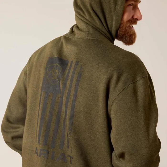 Ariat Sweatshirts and Hoodies Men Faded Hoodie Brine Olive Heather Ariat Sweatshirts and Hoodies Men Faded Hoodie Brine Olive Heather