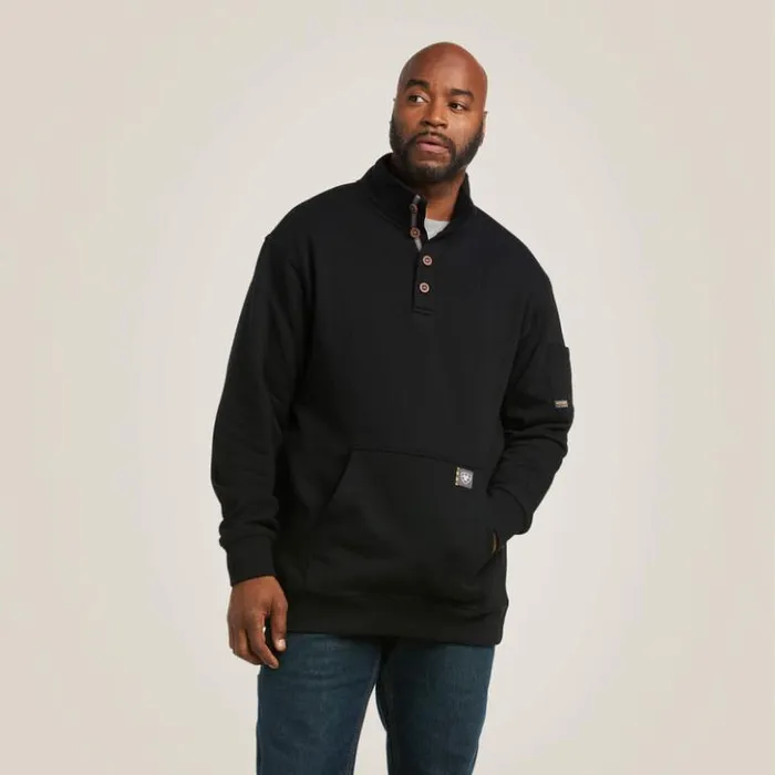 Ariat Sweatshirts and Hoodies Men Rebar Overtime Fleece Sweater Black