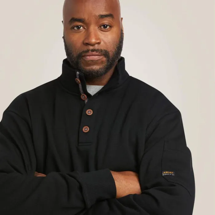 Ariat Sweatshirts and Hoodies Men Rebar Overtime Fleece Sweater Black Ariat Sweatshirts and Hoodies Men Rebar Overtime Fleece Sweater Black