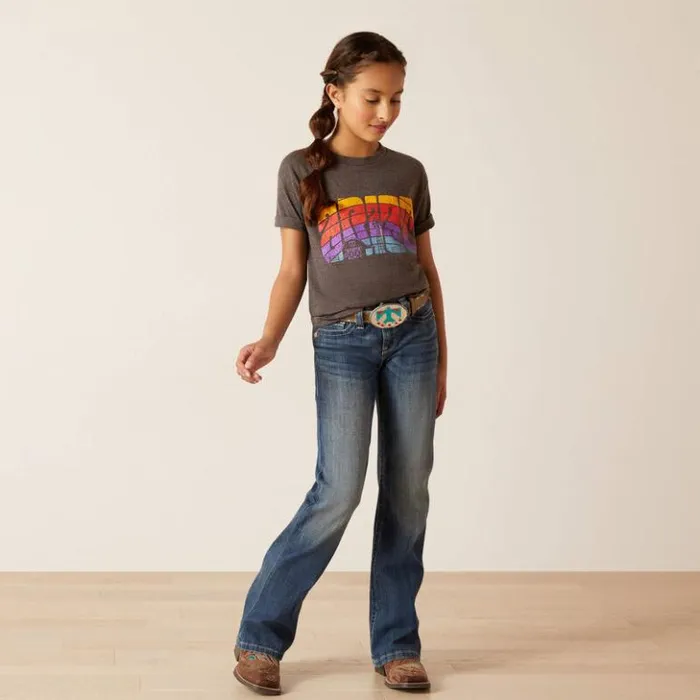 Ariat TShirts and Polos Kids Ariat Groovy Sunset TShirt Charcoal Heather Ariat TShirts and Polos Kids Ariat Groovy Sunset TShirt Charcoal Heather