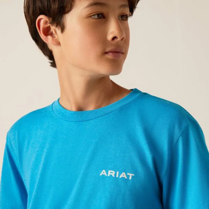 Ariat TShirts and Polos Kids Ariat Western Wire TShirt Turquoise Heather Ariat TShirts and Polos Kids Ariat Western Wire TShirt Turquoise Heather