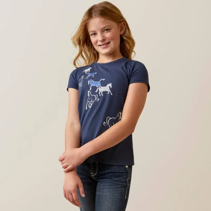 Ariat TShirts and Polos Kids Frolic TShirt Navy Eclipse