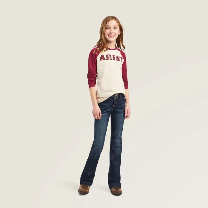 Ariat TShirts and Polos Kids REAL Zuma Baseball Shirt Oatmeal Heather Ariat TShirts and Polos Kids REAL Zuma Baseball Shirt Oatmeal Heather