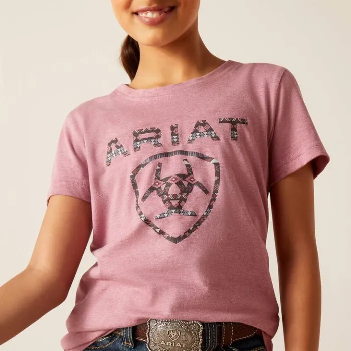 Ariat TShirts and Polos Kids Shield TShirt Rose Mesa Heather Ariat TShirts and Polos Kids Shield TShirt Rose Mesa Heather