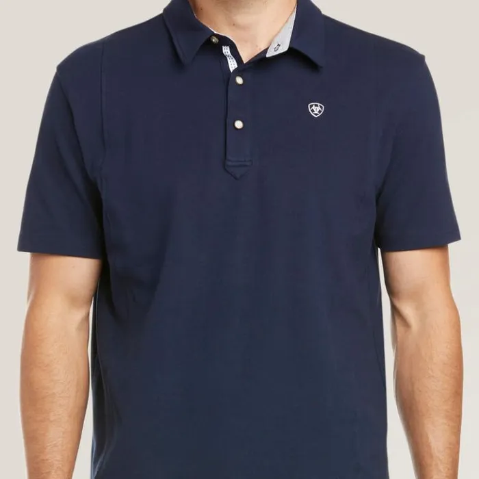 Ariat TShirts and Polos Men Medal Polo Navy Ariat TShirts and Polos Men Medal Polo Navy