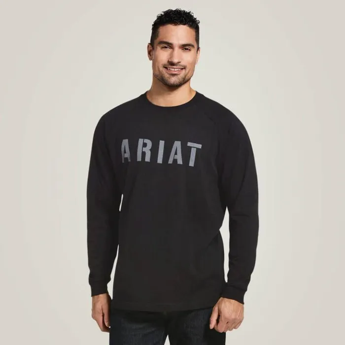 Ariat TShirts and Polos Men Rebar Cotton Strong Block TShirt Black