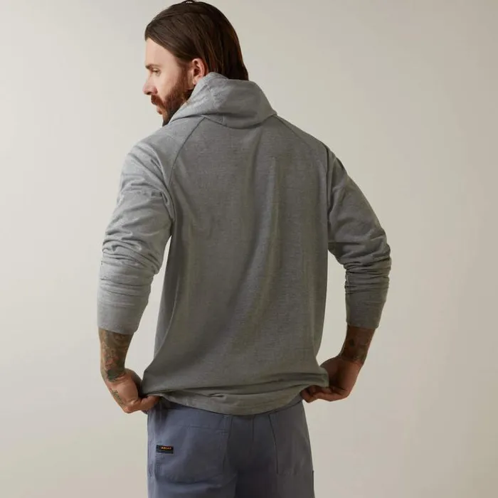 Ariat TShirts and Polos Men Rebar Cotton Strong Hooded TShirt Heather Grey Ariat TShirts and Polos Men Rebar Cotton Strong Hooded TShirt Heather Grey