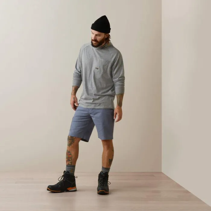 Ariat TShirts and Polos Men Rebar Cotton Strong Hooded TShirt Heather Grey Ariat TShirts and Polos Men Rebar Cotton Strong Hooded TShirt Heather Grey