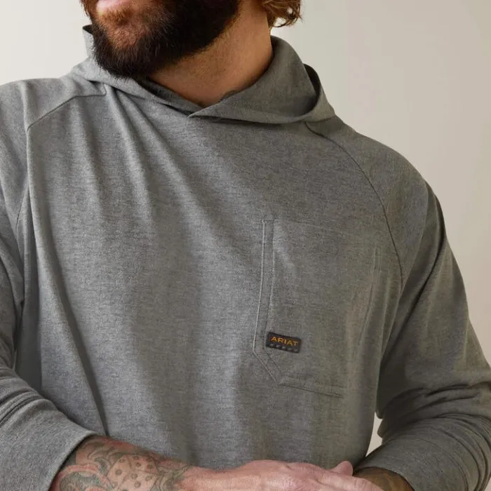 Ariat TShirts and Polos Men Rebar Cotton Strong Hooded TShirt Heather Grey Ariat TShirts and Polos Men Rebar Cotton Strong Hooded TShirt Heather Grey