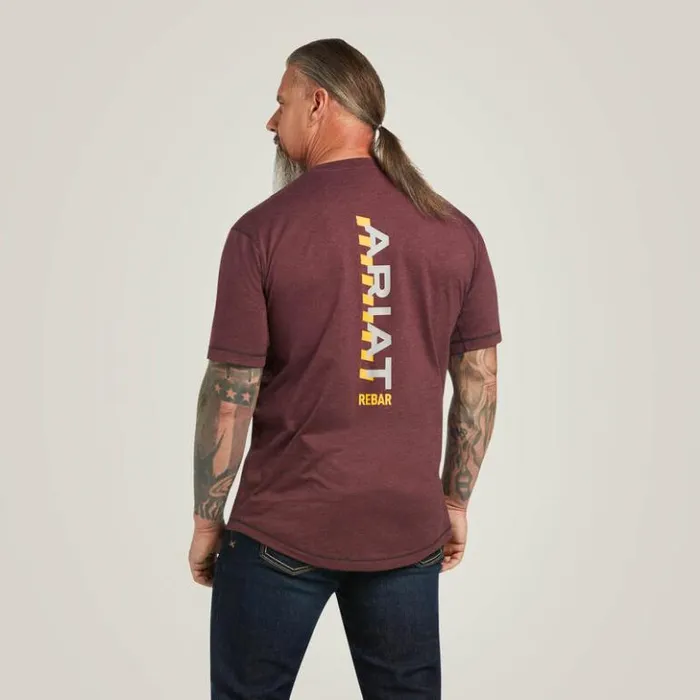 Ariat TShirts and Polos Men Rebar Workman Logo TShirt Malbec Heather