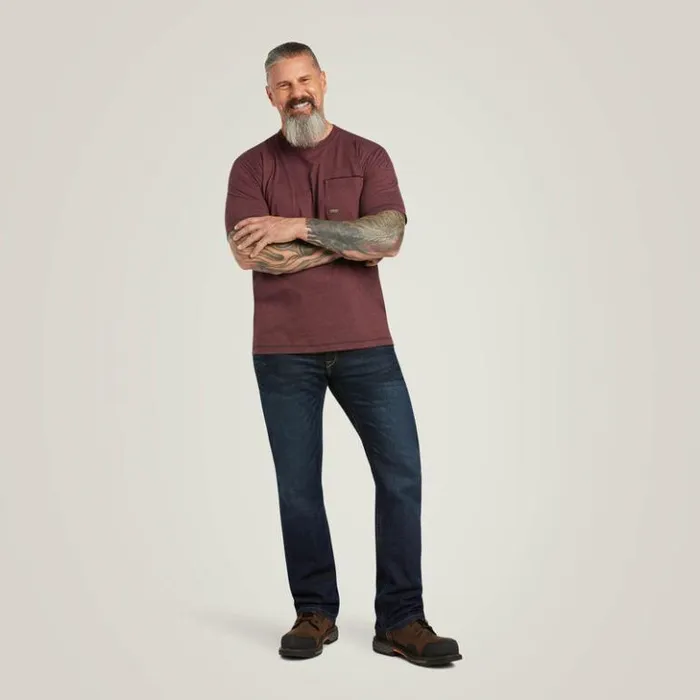 Ariat TShirts and Polos Men Rebar Workman Logo TShirt Malbec Heather Ariat TShirts and Polos Men Rebar Workman Logo TShirt Malbec Heather