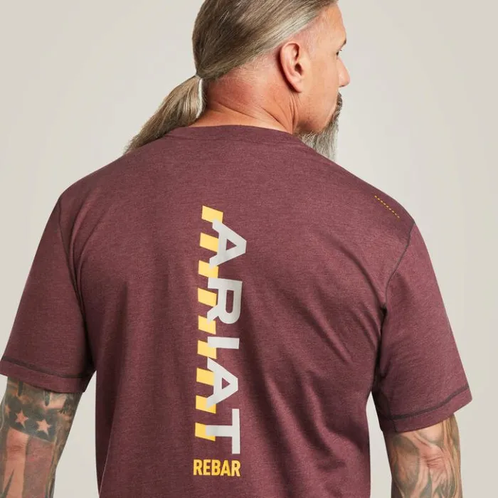 Ariat TShirts and Polos Men Rebar Workman Logo TShirt Malbec Heather Ariat TShirts and Polos Men Rebar Workman Logo TShirt Malbec Heather