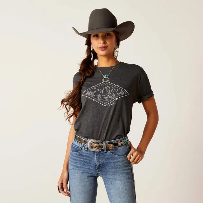 Ariat TShirts and Tops Women Ariat Desert Diamond TShirt Charcoal Heather