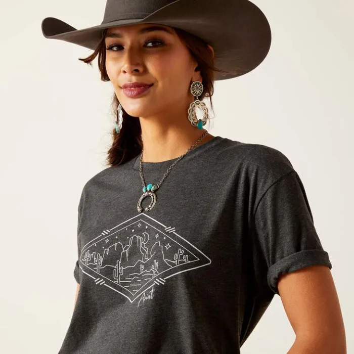 Ariat TShirts and Tops Women Ariat Desert Diamond TShirt Charcoal Heather Ariat TShirts and Tops Women Ariat Desert Diamond TShirt Charcoal Heather