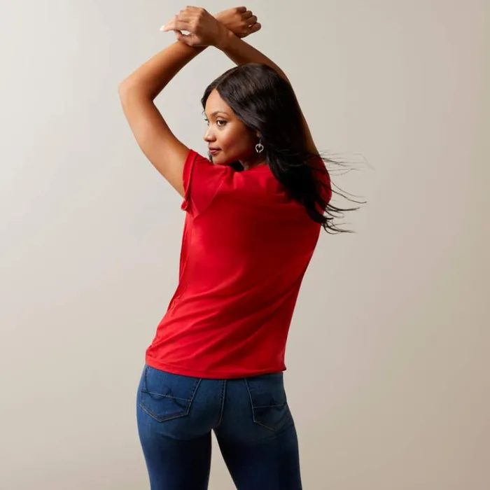 Ariat TShirts and Tops Women Flower Cow TShirt Equestrian Red Ariat TShirts and Tops Women Flower Cow TShirt Equestrian Red