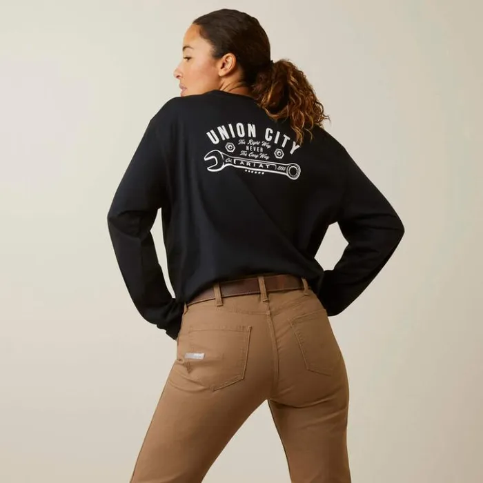 Ariat TShirts and Tops Women Rebar Workman Union City Black