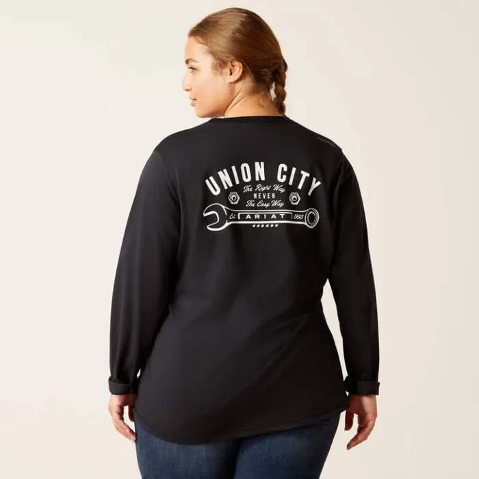 Ariat TShirts and Tops Women Rebar Workman Union City Black Ariat TShirts and Tops Women Rebar Workman Union City Black