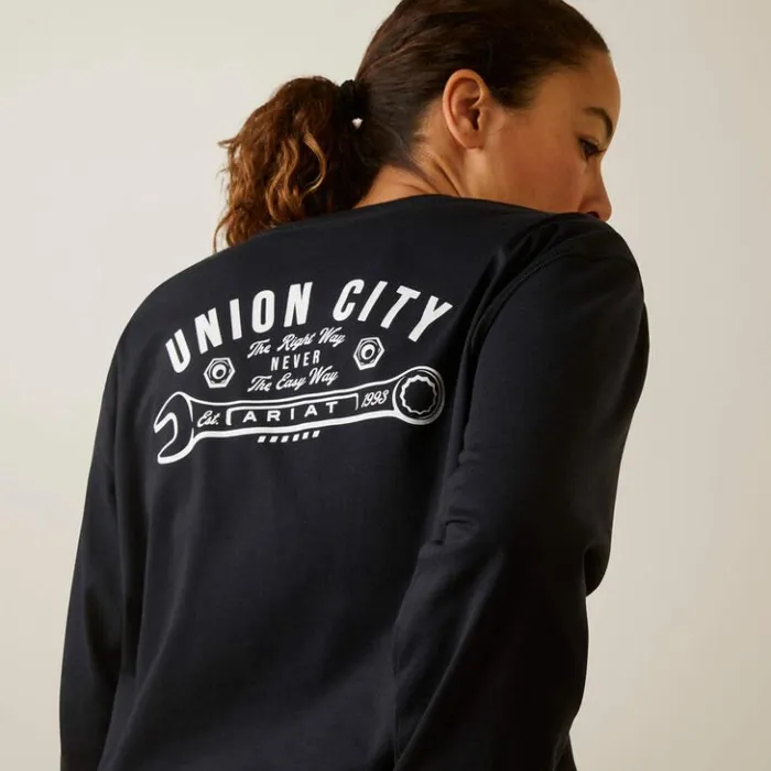 Ariat TShirts and Tops Women Rebar Workman Union City Black Ariat TShirts and Tops Women Rebar Workman Union City Black