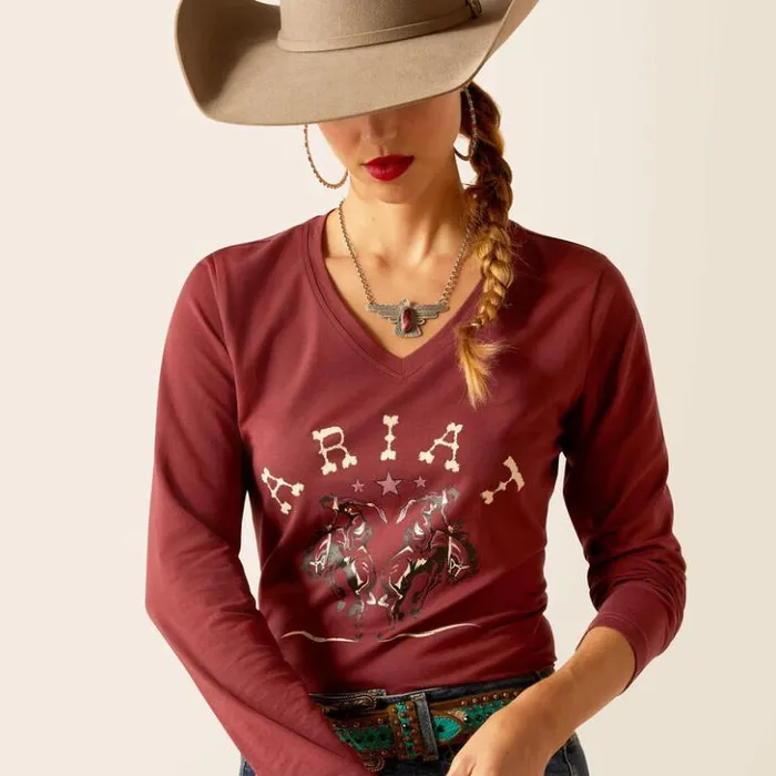 Ariat TShirts and Tops Women Rodeo TShirt Oxblood Red Ariat TShirts and Tops Women Rodeo TShirt Oxblood Red