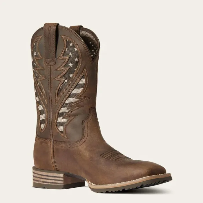 Ariat Western Boots Men Hybrid VentTEK Western Boot Distressed Brown Ariat Western Boots Men Hybrid VentTEK Western Boot Distressed Brown