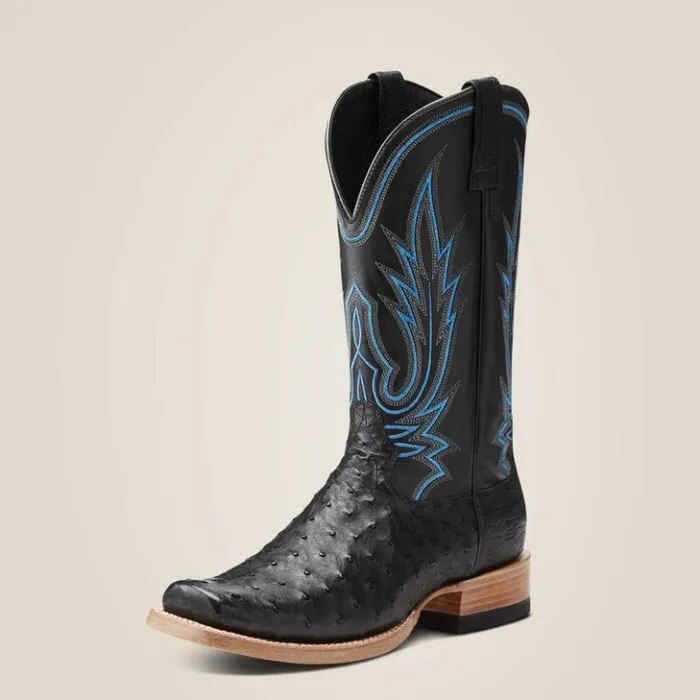 Ariat Western Boots Men Relentless All Around Western Boot Black Full Quill Ostrich