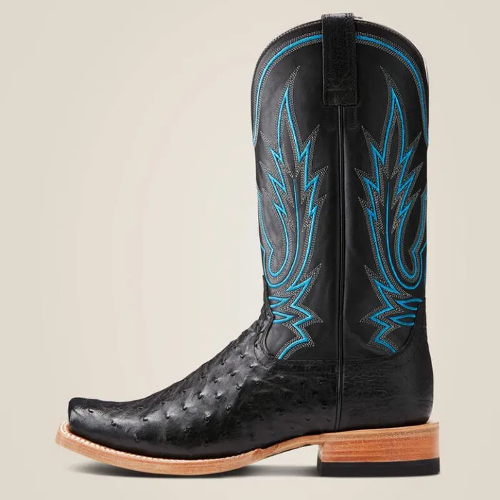 Ariat Western Boots Men Relentless All Around Western Boot Black Full Quill Ostrich
