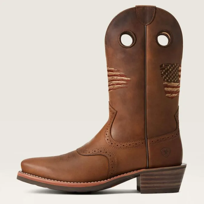 Ariat Western Boots Men Roughstock Patriot Western Boot Distressed Brown Ariat Western Boots Men Roughstock Patriot Western Boot Distressed Brown