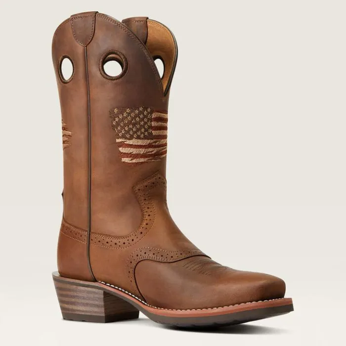 Ariat Western Boots Men Roughstock Patriot Western Boot Distressed Brown Ariat Western Boots Men Roughstock Patriot Western Boot Distressed Brown