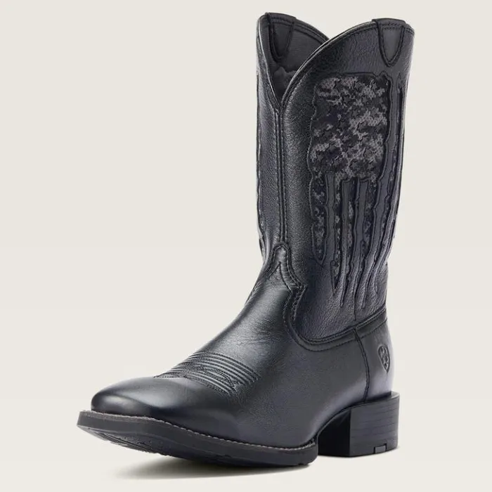 Ariat Western Boots Men Sport My Country VentTEK Western Boot Black Deertan
