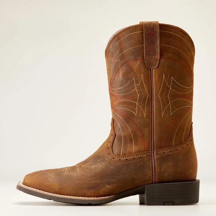 Ariat Western Boots Men Sport Wide Square Toe Cowboy Boot Distressed Brown Ariat Western Boots Men Sport Wide Square Toe Cowboy Boot Distressed Brown