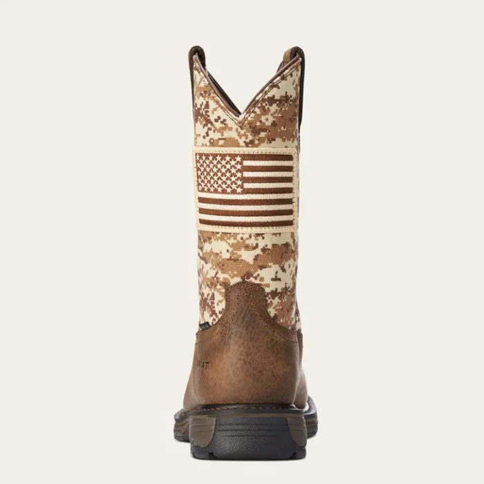 Ariat Western Boots Men WorkHog Patriot Steel Toe Work Boot Earth Sand Camo Ariat Western Boots Men WorkHog Patriot Steel Toe Work Boot Earth Sand Camo